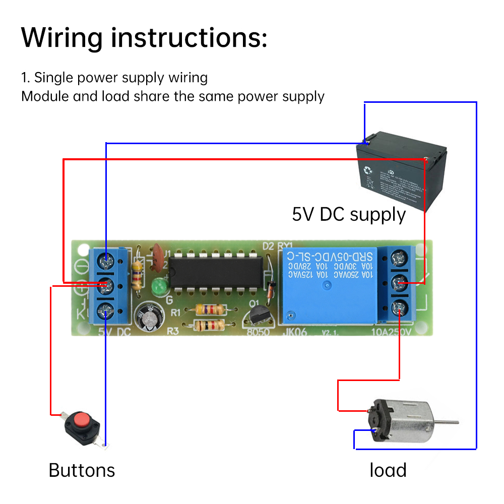 Shelly Relay Module - تيار مستمر 5 فولت الوجه بالتخبط