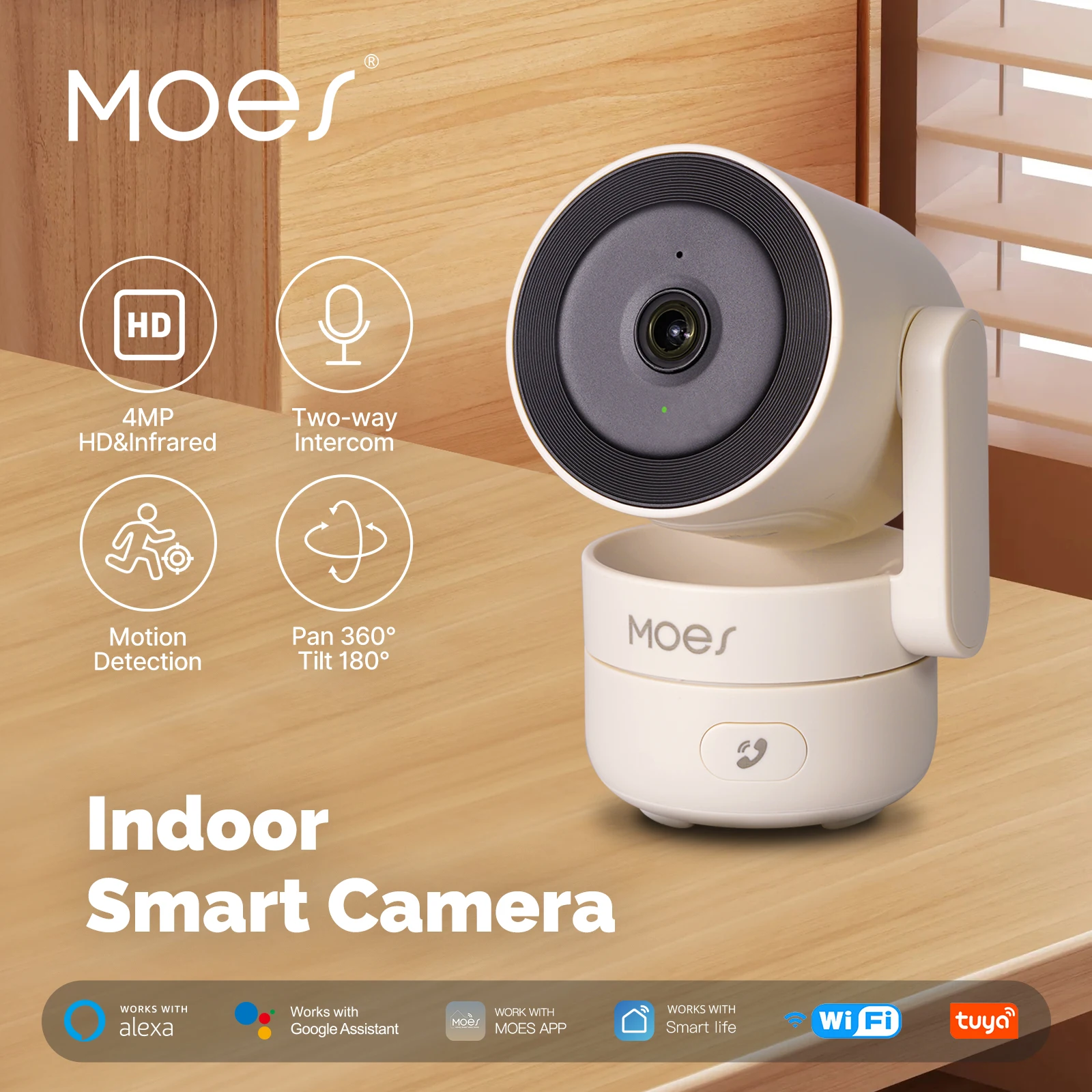 Eufy Camera E220 - MOESTuya WiFi داخلي عموم/إمالة كاميرا أمان