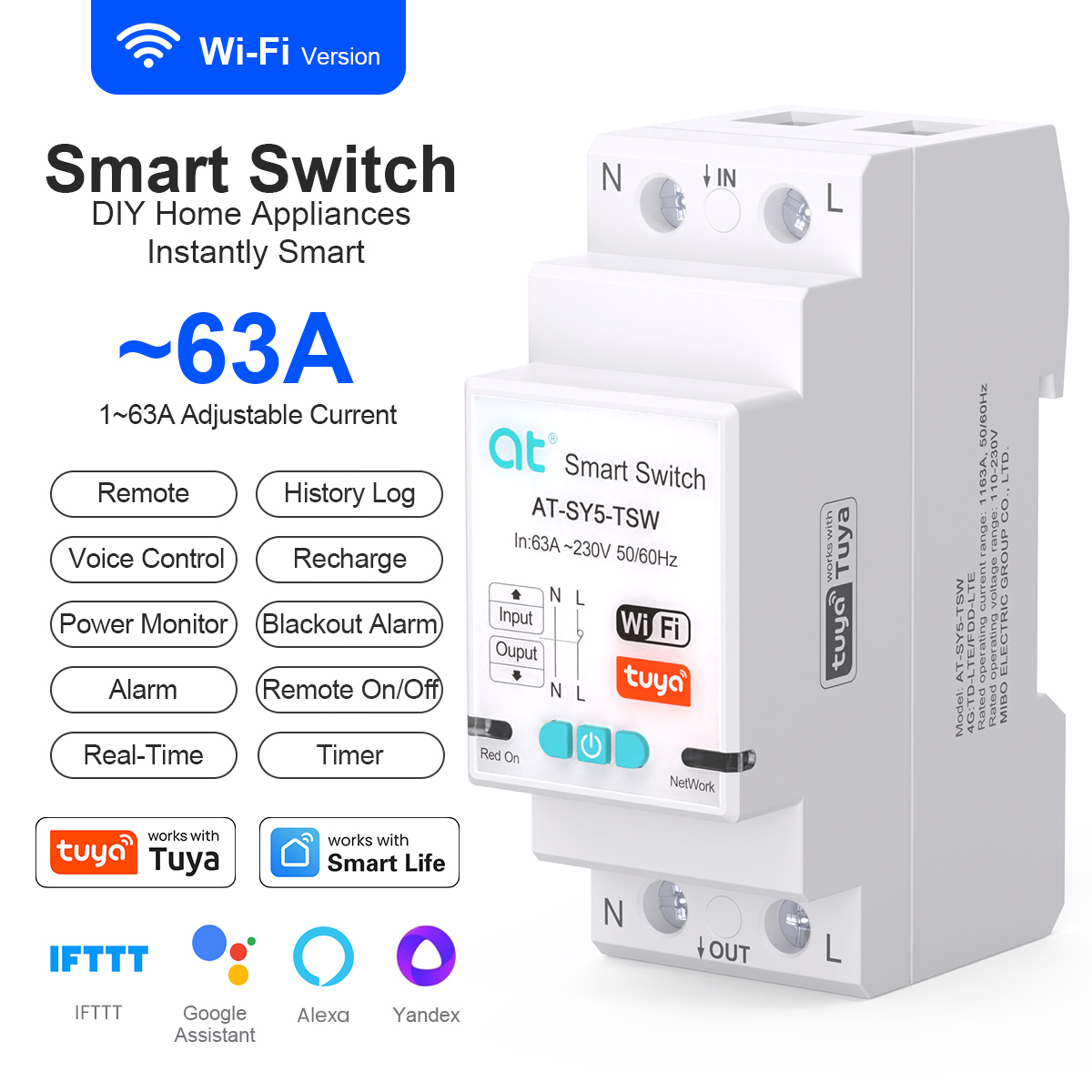Home Automation Industry - قاطع دائرة كهربائية ذكي تويا واي