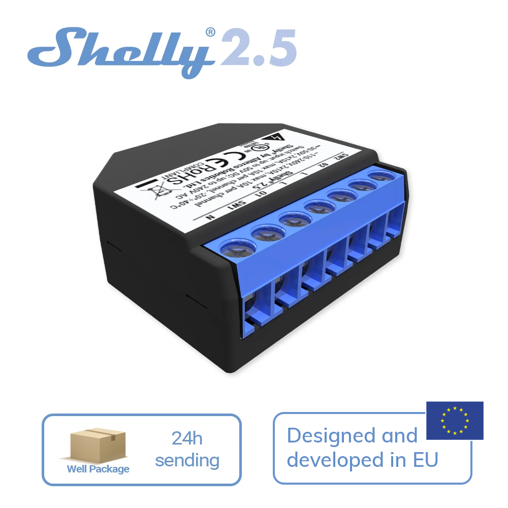 Shelly 2.5 المنزل الذكي مرحل م - مراجعة Shelly Relay Module وسعره