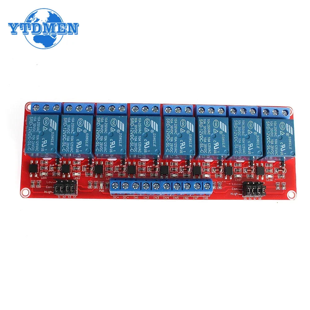 1 قطعة وحدة التتابع 5 فولت 12  - مراجعة Relay 8 Channel Board وسعره